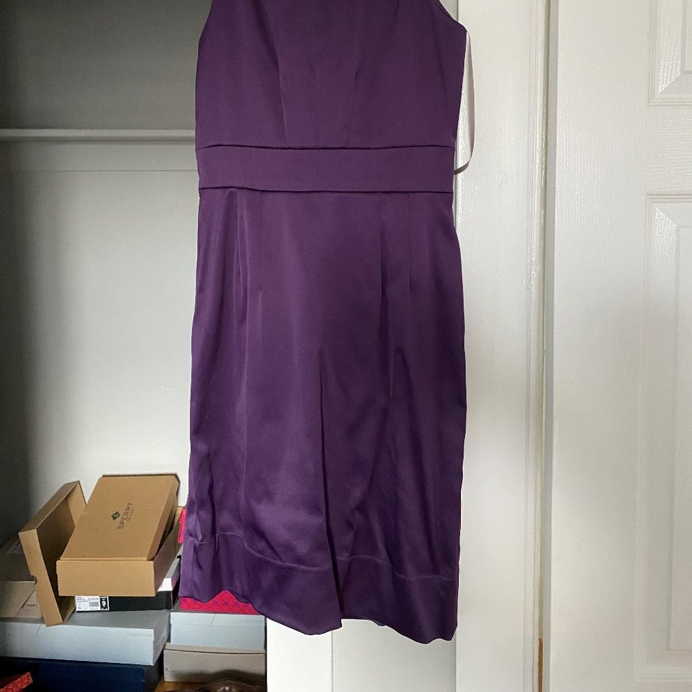 Purple Ruffle Neck Dress - Picture 2 of 2